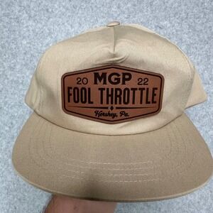 Fool Throttle Hershey Park PA 2022 Snapback Hat Tan Flat Bill Yupoong Classics